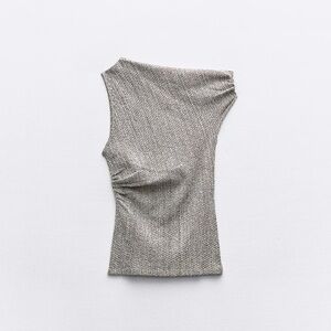 Zara Brown Asymmetric Top Small